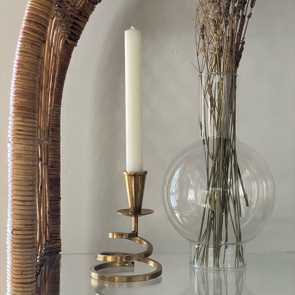 Vintage Brass Spiral Candle Holder